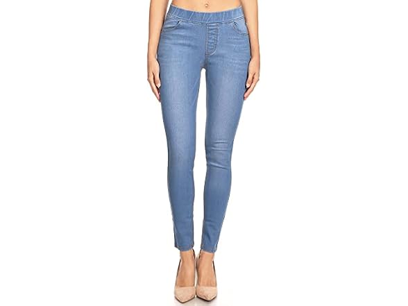 Jvini Women (L) High Waist Stretchy Pull-On Jean