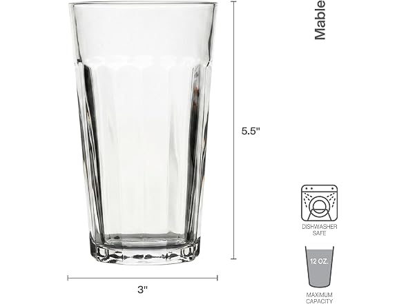Mikasa Mable Glass Tumbler Set of 6 