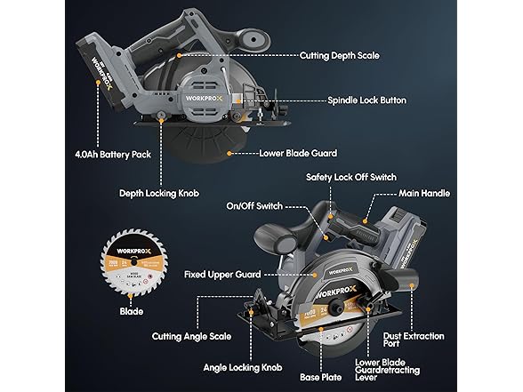 WORKPROX 20V 6-1/2 Circular Saw