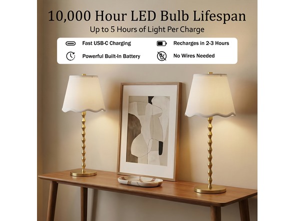 Diamond Stem Scalloped Shade Lamp