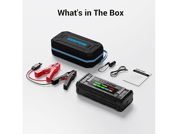 AVAPOW 8000A Battery Jumper Starter 4in HD Display