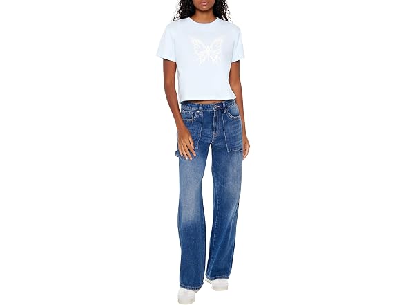 Forever 21 Women (M) Butterfly Graphic Baby Tee