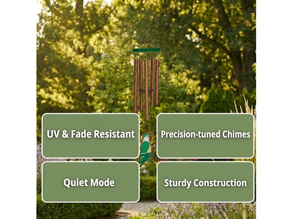 Red Carpet Wind Chimes Hummingbird 36in