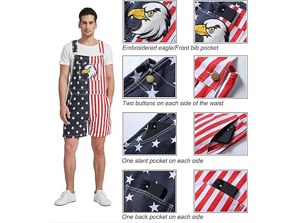 Men's Festival Bib Overalls Jumpsuit