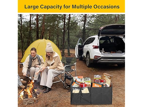 YSSOA 2 Compartments Car Trunk Organizer