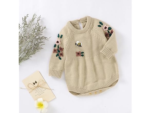 Opewod Newborn Baby Girl Sweater Romper