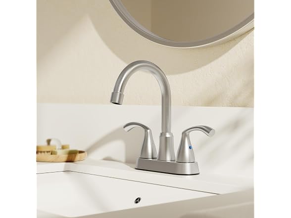Phiestina Centerset 4" Brushed Nickel Bathroom Faucet