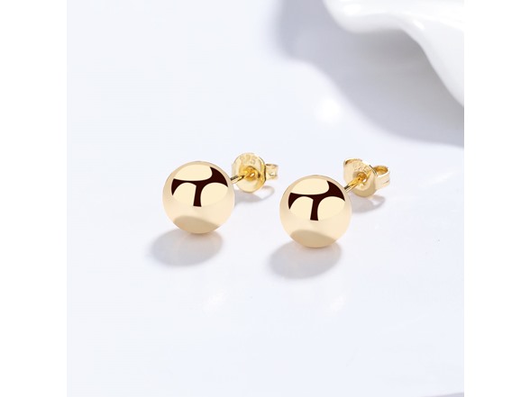 14K Gold Ball Stud Earrings