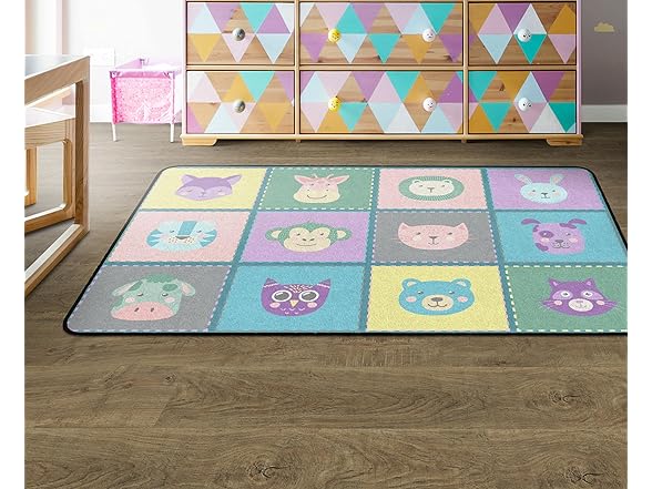Flagship Carpets Animal Blocks Classroom Educational Area Rug