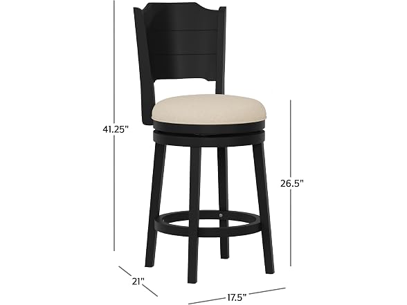 Hillsdale Clarion Swivel Stool, Black