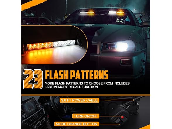 JESTMOTOR 24LED Emergency Strobe Lights