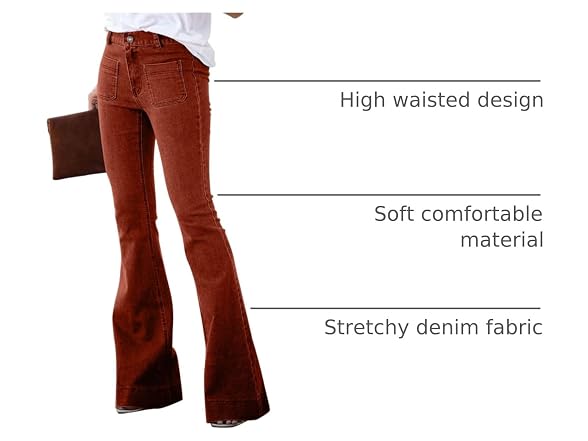 Sidefeel Women (8) Flare Jeans High Waisted Pants