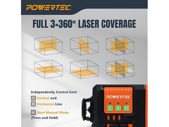 POWERTEC POWERTEC 3360 Green Laser Level