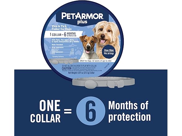 PetArmor Plus Flea & Tick Collar for Dogs