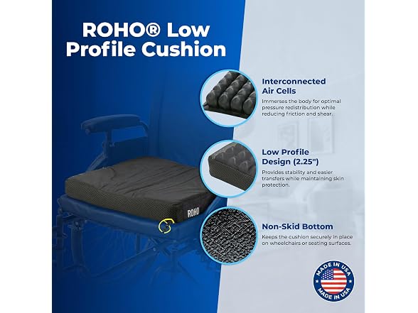 Roho Low Profile Wheelchair Cushion 18 19" x 16
