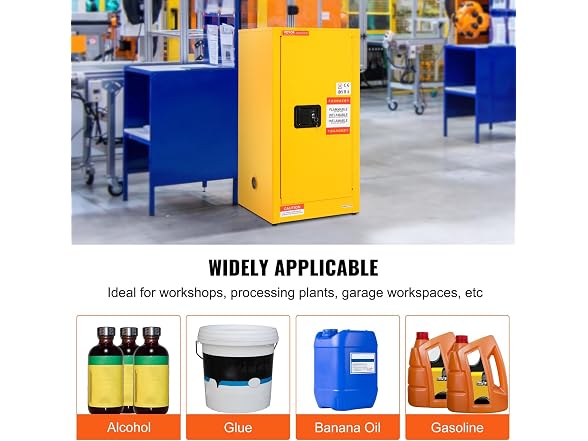 Flammable Safety Cabinet, 16 Gal, Cold-Rolled