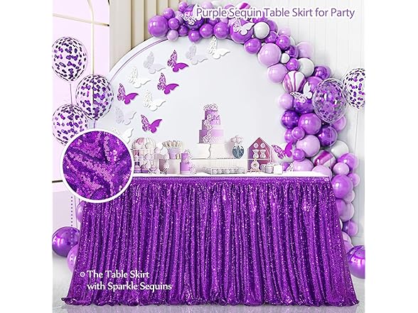 9ft Purple Table Skirts