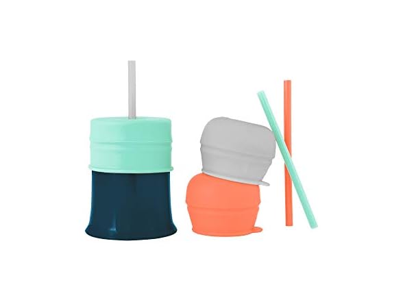 Silicone Straw Sippy Cup - Set of 3