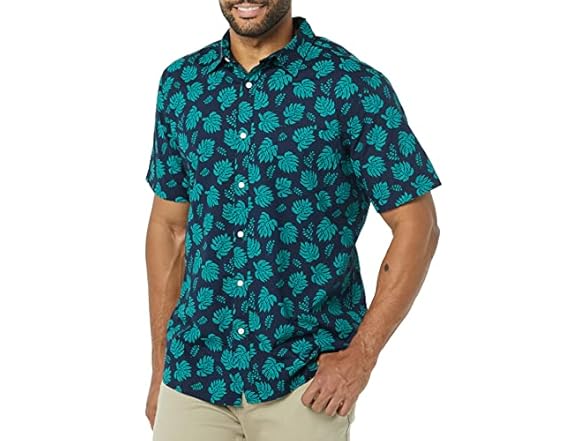 Amazon Essentials Mens SS Poplin Shirt Stripe