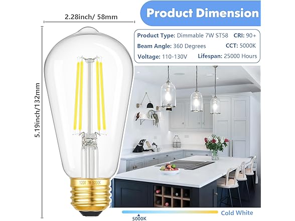 Kondras 6-Pack LED Light Bulbs