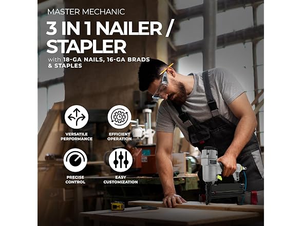 Master Mechanic 67300 3 n 1 Brad Nailer