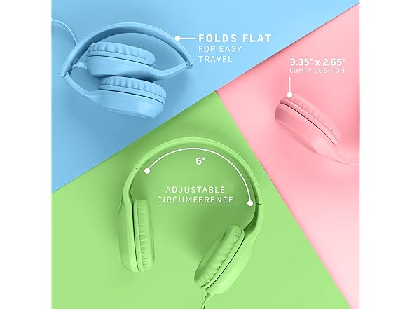 (5 PACK) Sonitum Kids 3.5mm Wired Headphones