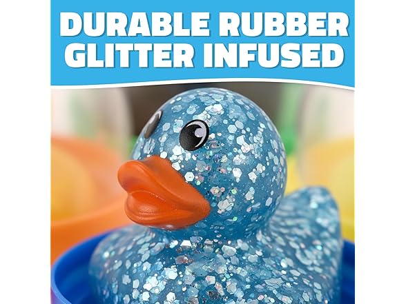 1.5" Rubber Glitter Duckling in 2" Capsule 250ct