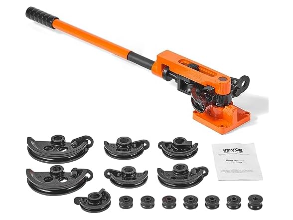Pipe Tube Bender, 3/8" to 1" OD Manual Pipe Tube