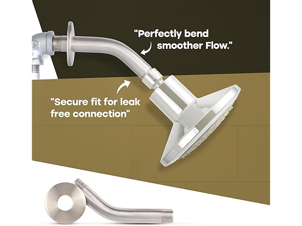 SUPPLYGIANT Shower Arm with Flange 6" Mounted Shower Head Arm
