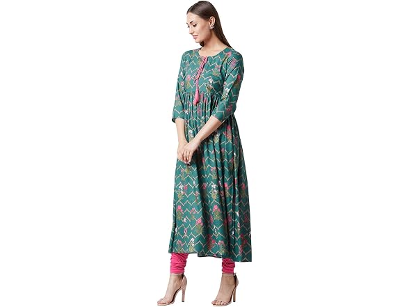 Tissu Women (XXL) Pleated Kurta 1972_Green
