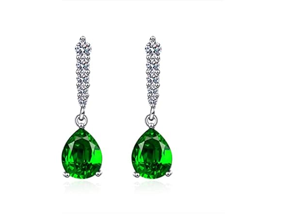 Chereda Emerald Crystal Dangle Earrings