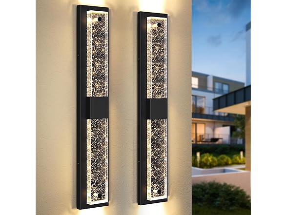 BesLowe Wall Lights, 31.5in W Crystal Bubble Glass 2Pk