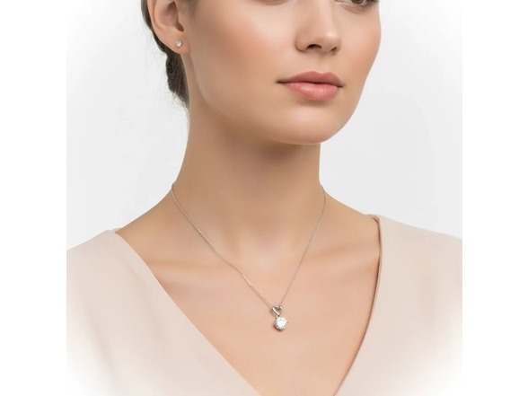 Moissanite Diamond Heart Drop Necklace