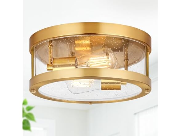 Brightever 2-Light Gold Close to Ceiling Light Fixture