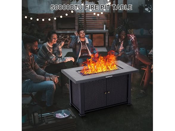 44" Propane Fire Pit Table, 50000BTU