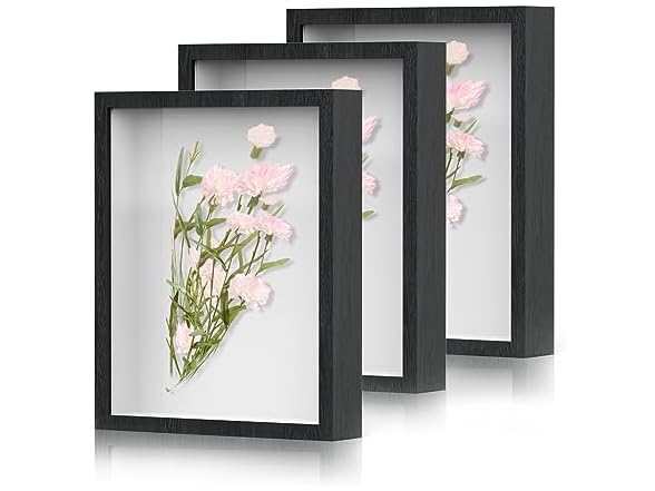 Shadow Box Frame 8x10 - 3 Pack Wood