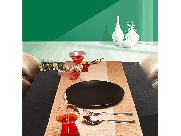 FIBEUSION Burlap Table Runners (Pack of 6)