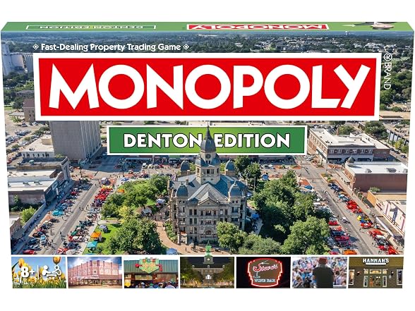 Monopoly Board Game Denton TX Edition