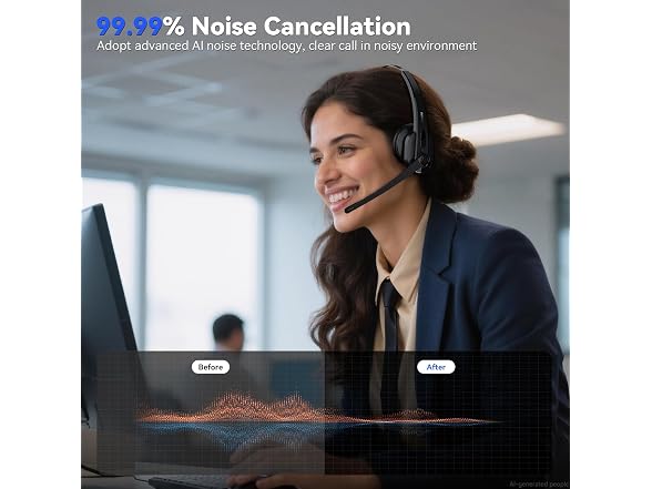 LEVN Wireless Headset Mic Noise Cancel