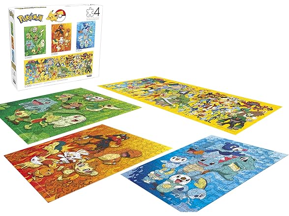Pokemon - 4 x 1 Multipack - Multi Piece Jigsaw Puzzle For Adults