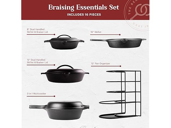 Cuisinel 16-Pc Cast Iron Cookware Set