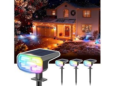 $18.99, Was $29.99, 36% Off! (4 Pack) DAMINY Color Changing Solar Spot Lights dealfomo