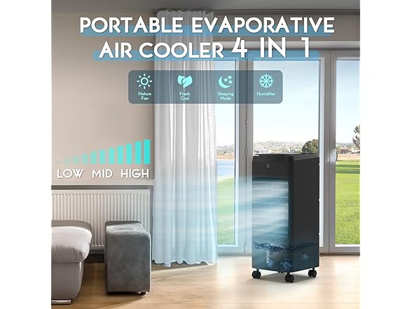 NOMEY Evaporative Air Cooler, 3-in-1 Air Conditioner
