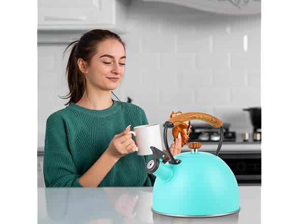 YSSOA Whistling Stovetop Tea Kettle, Blue