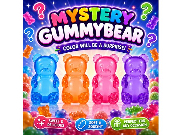 Twilight Squishy Sensory Toys Gummy Bear, 3PK
