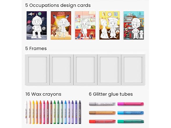 Arteza Kids Careers Coloring Puzzle Kit