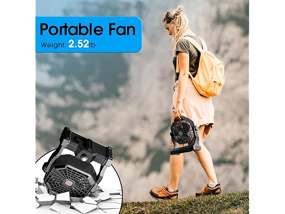 Camping Fan with LED Lantern