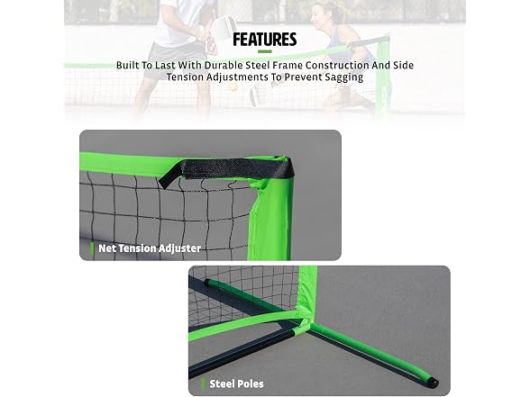 Pro Focus Pickleball Net Set – Includes 4 Player