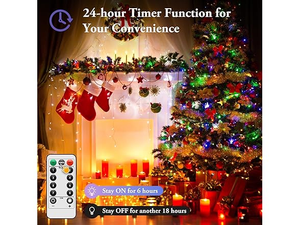 Lakumu 4-Pack 100 LED Fairy Lights, Multicolor