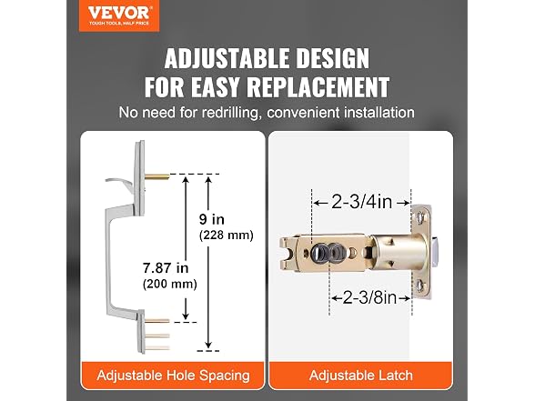 VEVOR Front Door Handle, Satin Nickel